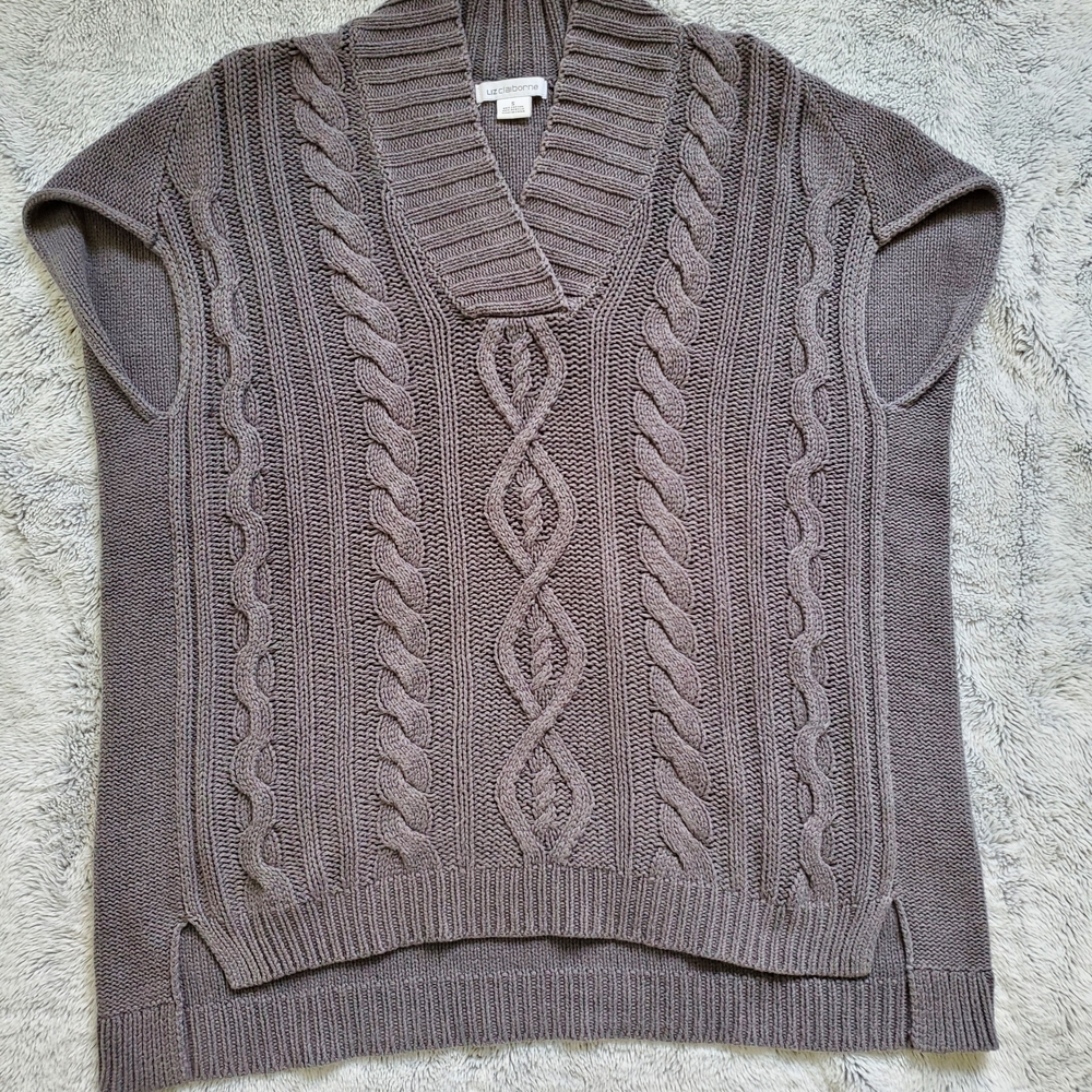 Liz Claiborne Women's Gray Sweater Vest Sz S